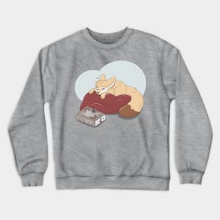 Fennec Fox with Magic Book Crewneck Sweatshirt